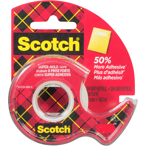 Scotch Ruban adhésif à prise forte avec distributeur, 1 paquet 1 ea, 3,00 $/1ch