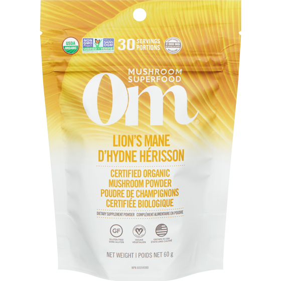 Om Lion's Mane Mushroom Superfood Powder 60 g, $31.65/100g