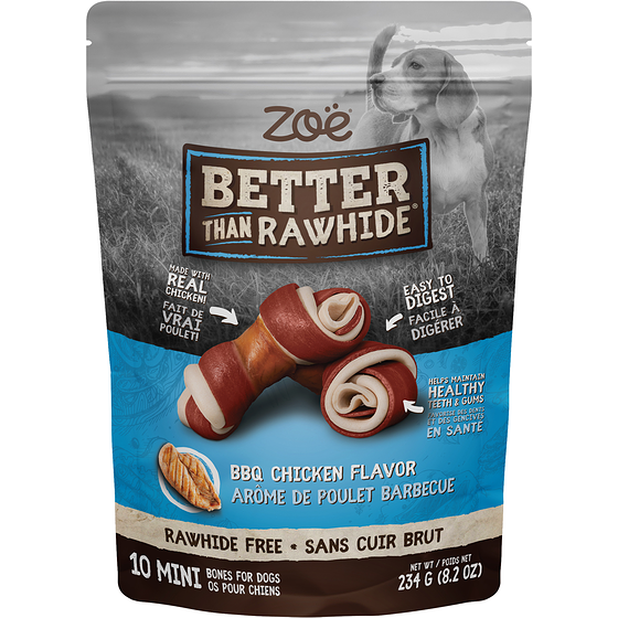 Zoe Better Than Rawhide! Os, poulet barbecue, 10 morceaux 234 g, 4,27 $/100g