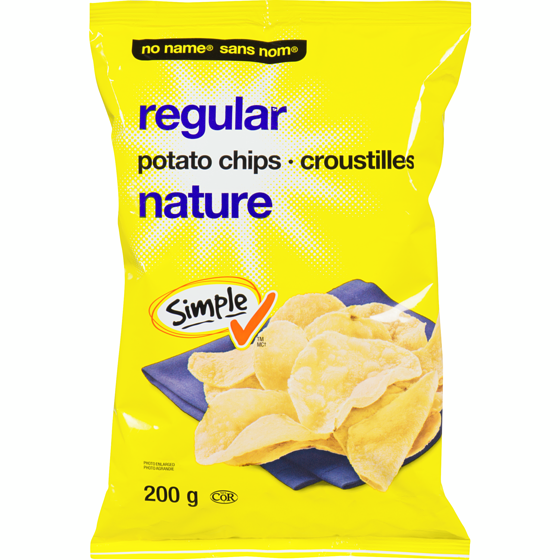 Sans Nom Croustilles nature 200 g, 0,88 $/100g