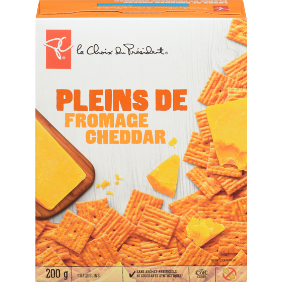 le Choix du Président Craquelins pleins de fromage cheddar 200 g, 1,75 $/100g