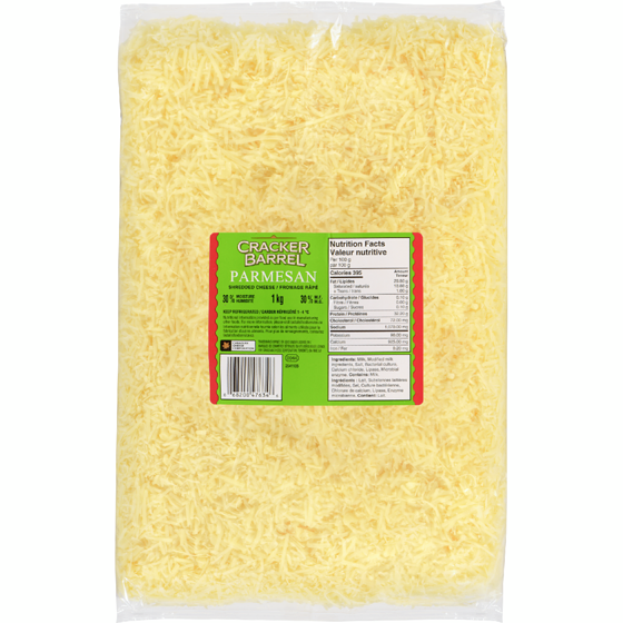 Cracker Barrel Parmesan Shredded Cheese 1 kg, $2.00/100g