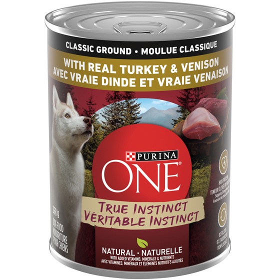 Purina ONE Véritable Instinct Moulue Classique Dinde et Venaison, Nourriture Humide pour Chiens 368 g 368 g, 0,81 $/100g