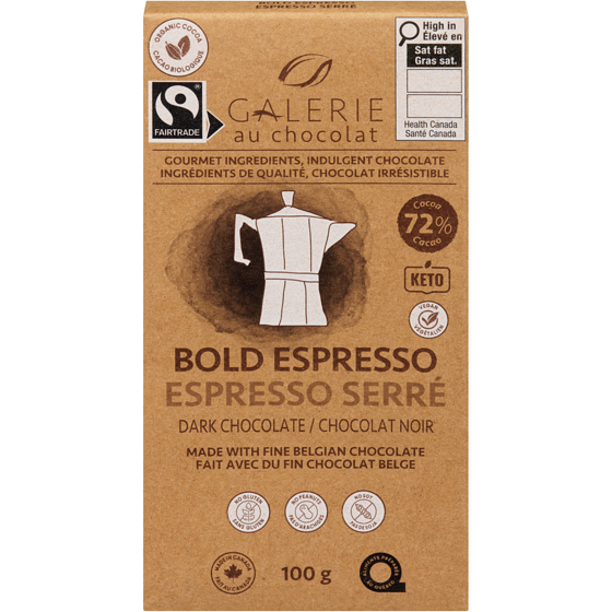 Galerie Au Chocolat Espresso Dark Bar 100 g, $7.99/100g