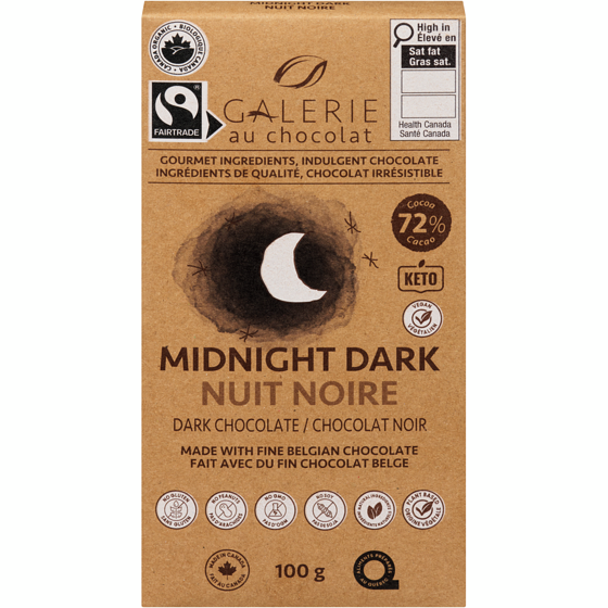 Galerie Au Chocolat 72% Dark Bar 100 g, $7.99/100g