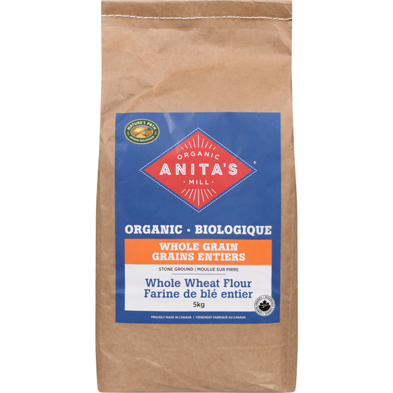 Anita's Organic Mill Organic Whole Grain Stone Ground Whole Wheat Flour 5 kg, $0.44/100g