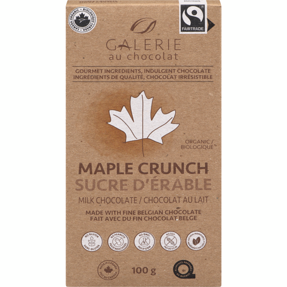 Galerie Au Chocolat Maple Crunch Milk Bar 100 g, $7.99/100g