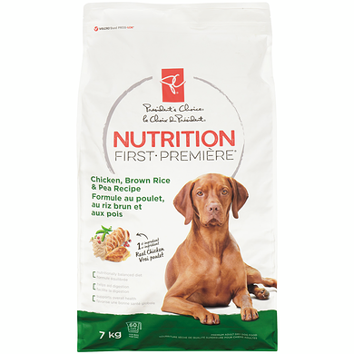 le Choix du Président Nourriture pour chiens Nutrition première, poulet, riz brun et pois 7 kg, 0,43 $/100g