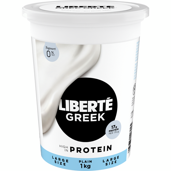 Liberte Greek 0% Yogurt, Plain, High Protein 1000 g, $1.00/100g