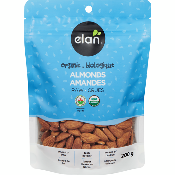 Elan Amandes crues biologiques Elan 200 g, 4,00 $/100g