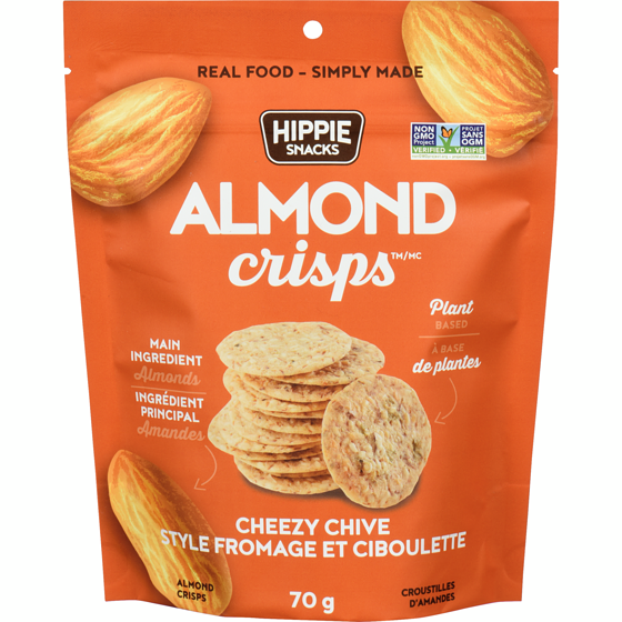 Hippie Snacks Almond Crisps Cheesy Chives 70 g, $9.29/100g