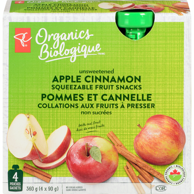 PC Biologique Bio Pomme Cannelle Non Sucr 90 g, 1,11 $/100g