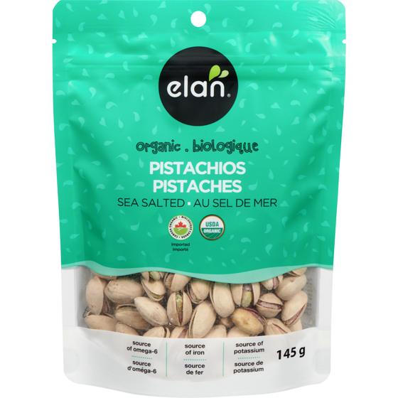 Elan Organic Sea Salted Pistachios 145 g, $5.51/100g