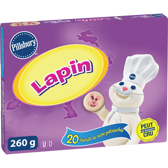 Pillsbury Lapin 20 Biscuits Au Sucre Pretranches  260 g, 1,92 $/100g