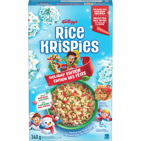 Kelloggs Oven-Toasted Rice Grain Cereal Holiday Edition 340 g, $1.76/100g