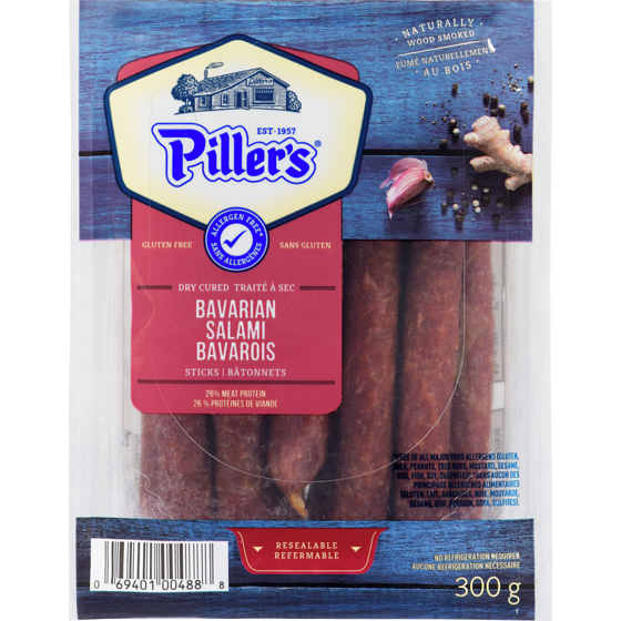 Pillers Dry Cured Bavarian Salami Sticks 300 g, $4.00/100g