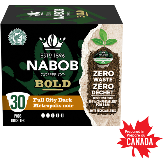 Nabob Dosettes de café métropolis noir entièrement compostables, boîte 292 g, 9,24 $/100g