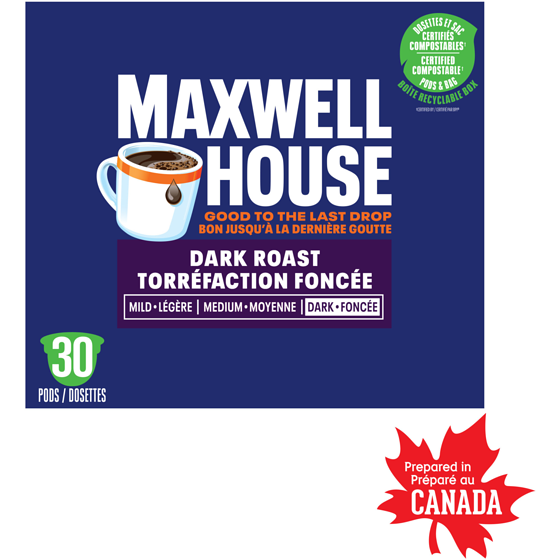 Maxwell House Dark Roast Coffee Certified Compostable K-Cup Coffee Pods 292 g, $7.53/100g