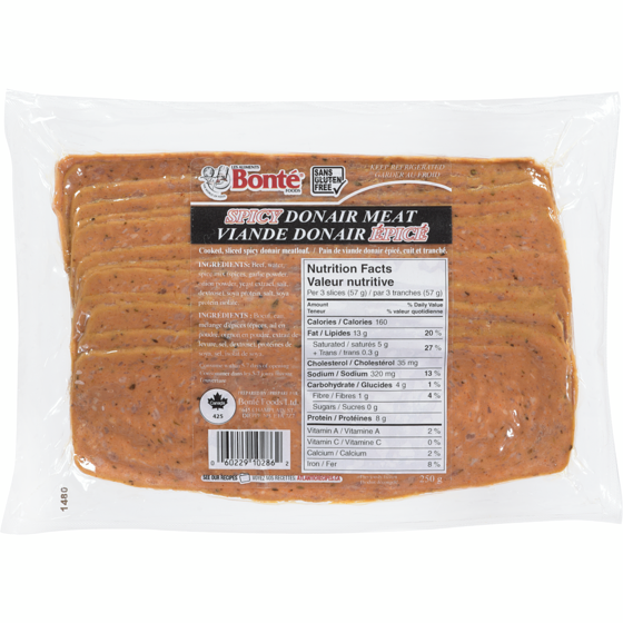 Bonte Donair Extra Spicy Donair Meat 250 g, $2.40/100g