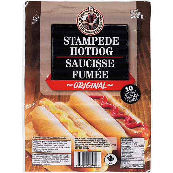 La sélection du boucher Saucisse fumée original 900 g, 0,50 $/100g
