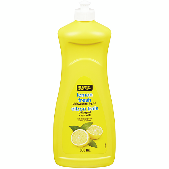 Sans Nom Détergent à vaisselle parfum de citron frais 800 ml, 0,31 $/100ml