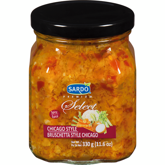 Sardo Premium select bruschetta style chicago épicé 330 g, 2,12 $/100g