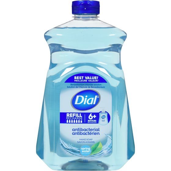 Dial Antibacterial Liquid Hand Soap Refill, Spring Water 1.53 l, $0.55/100ml