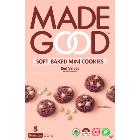 Made Good Red Velvet Soft Baked Mini Cookies 5pk 120 g, $16.62/100g