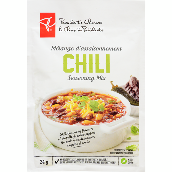 le Choix du Président Mélange d’assaisonnement Chili 24 g, 5,37 $/100g