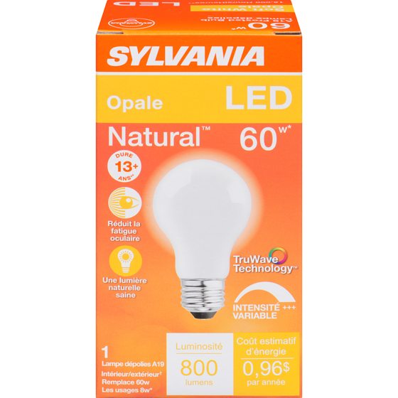 Sylvania Sylv Del 8W A19 Bd Depolie 1 ea, 6,50 $/1ch