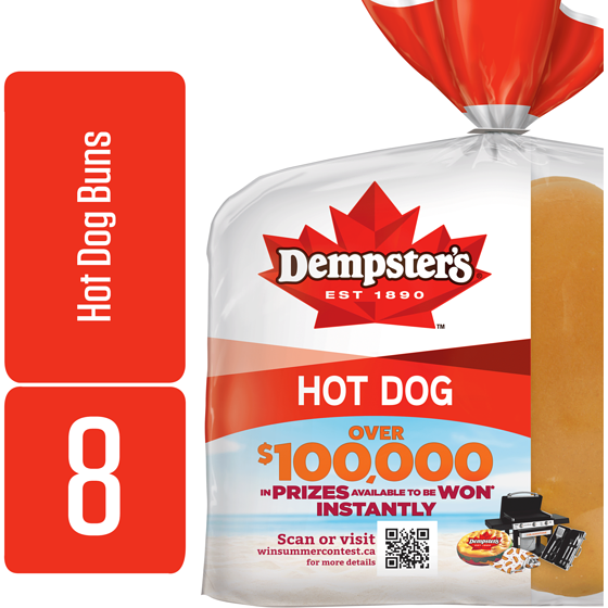 Dempster Original Hot Dog Buns 376 g, $1.25/100g