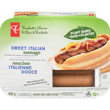 Saucisse italienne douce à base de plantes PC