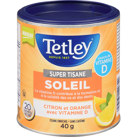 Tetley Super tisane soleil citron et orange avec vitamine d 20 ea, 0,25 $/1ch