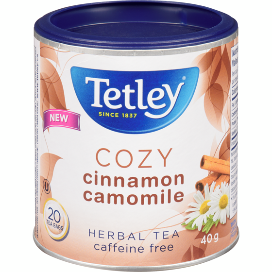 Tetley Cozy Cinnamon Camomile Herbal Tea 20 ea, $0.22/1ea