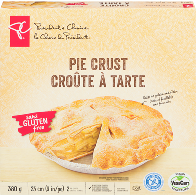 President's Choice Gluten Free Pie Crust 380 g, $2.50/100g