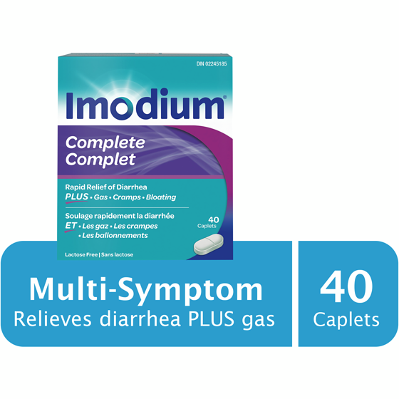 Imodium Complete Antidiarrheal and Gas Relief Caplet 40 ea, $0.95/1ea