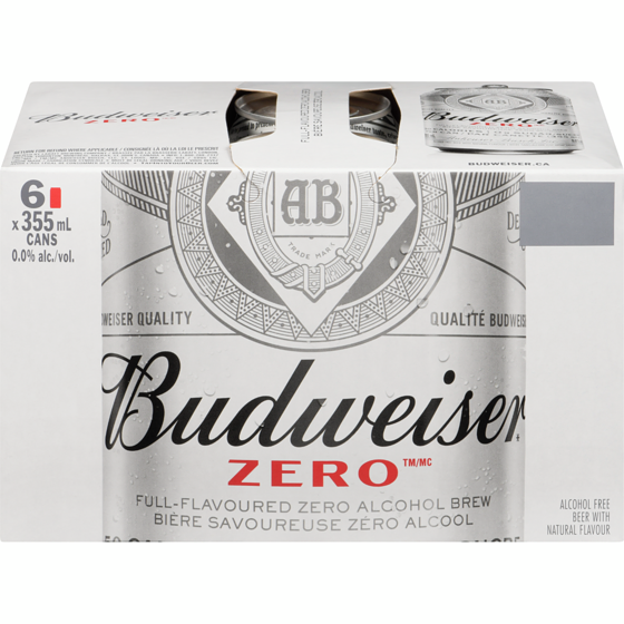 Budweiser Zero Alcohol-Free Beer With Natural Flavour 6x355.0 ml, $0.61/100ml