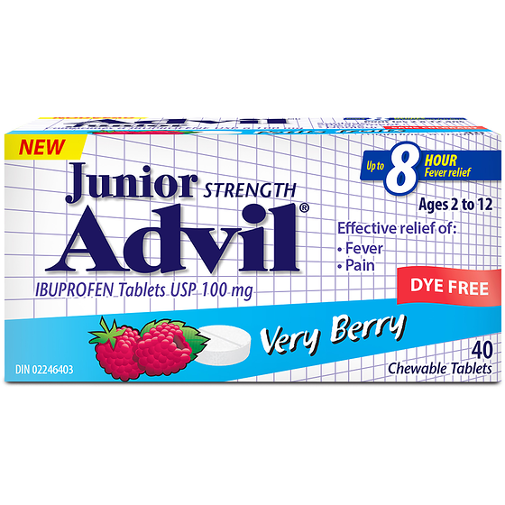 Advil Junior Strength Ibuprofen Dyefree Chewable Tablets, 40Ct 40 ea, $0.44/1ea