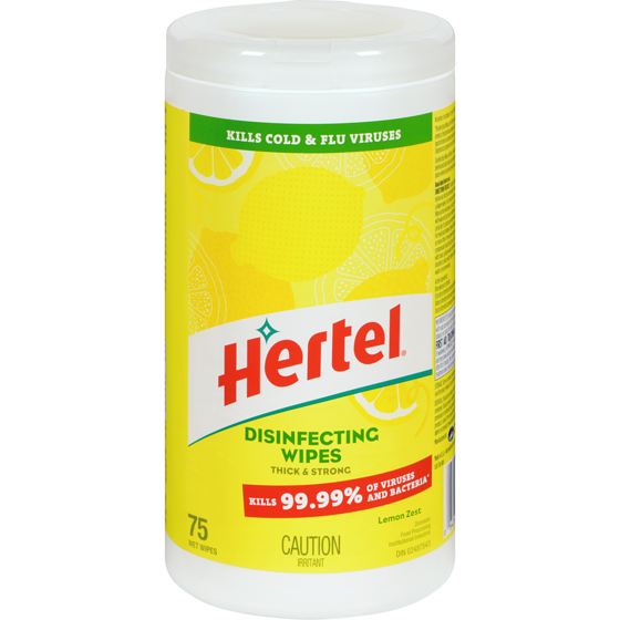 Hertel Lemon Zest Disinfecting Wipes 75 ea, $0.11/1ea