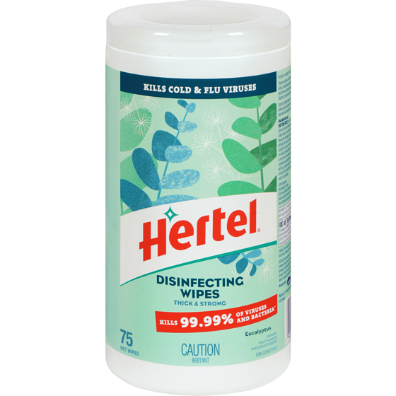 Hertel Eucalyptus Disinfecting Wipes 75 ea, $0.11/1ea