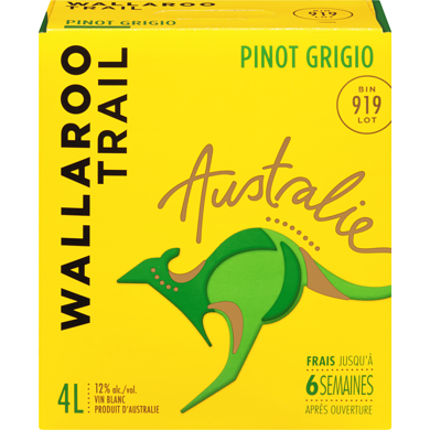Wallaroo Trail Vin blanc pinot grigio (Pièce d’identité requise au moment du ramassage) 4000 ml, 0,98 $/100ml