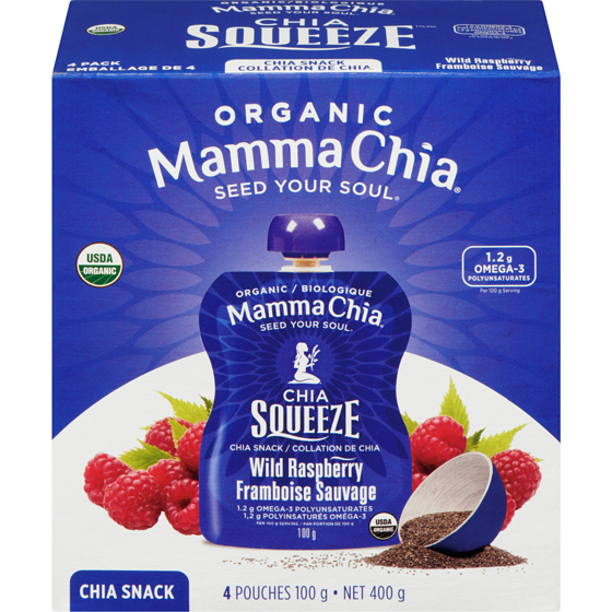 Mamma Chia Wild Raspberry Mini Squeeze 396 g, $2.65/100g