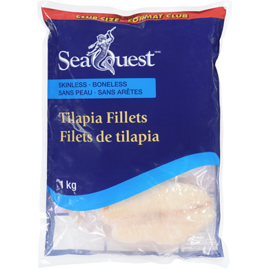 Seaquest Tilapia Fillets Club Size  1 kg, $1.70/100g