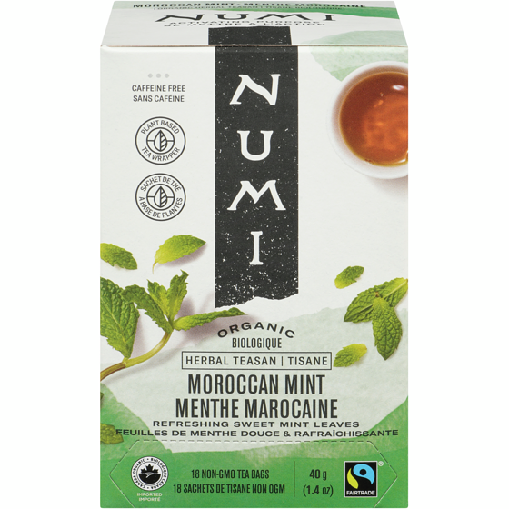Numi Herbal Teasan Moroccan Mint Organic 18 ea, $0.53/1ea