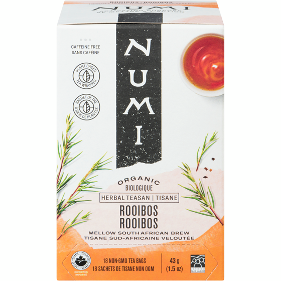 Numi Herbal Teasan Rooibos Organic 18 ea, $0.53/1ea