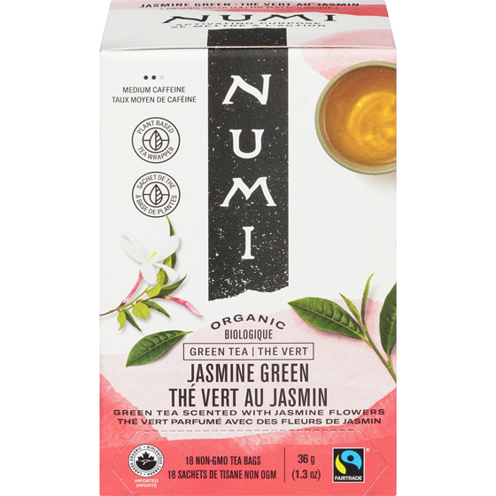 Numi Green Tea Jasmine Green 18 Tea Bags  18 ea, $0.53/1ea