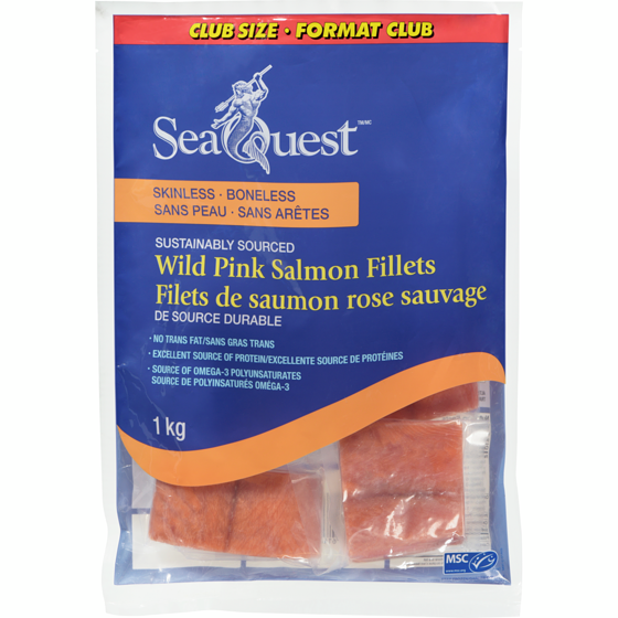 SeaQuest Sq Filets De Saumon Rose 1Kg 1 kg, 2,10 $/100g