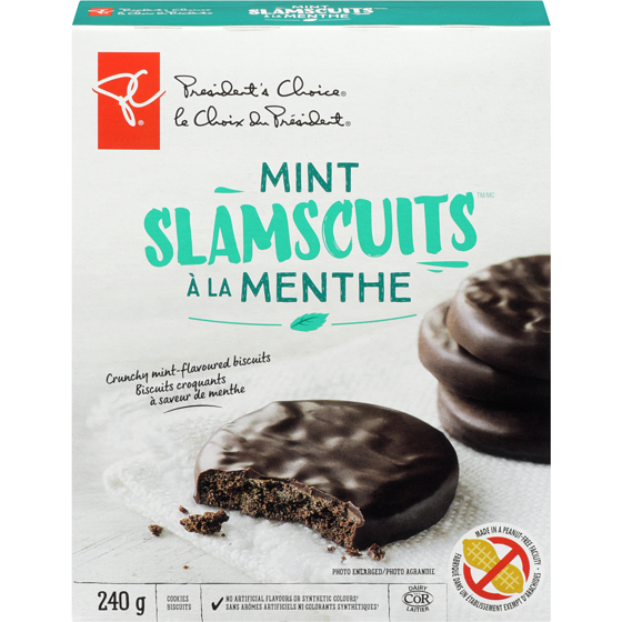 President's Choice Mint Slamscuits 240 g, $2.50/100g