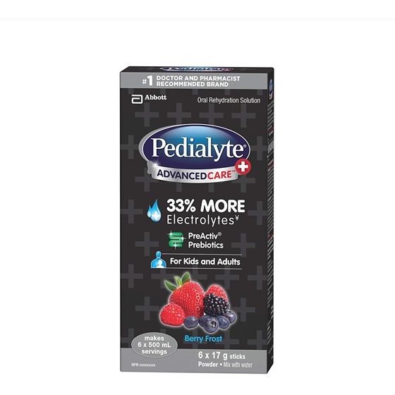 Pedialyte AdvancedCare® Plus Electrolyte Powder Sticks, Berry Frost 102 g, $14.70/100g