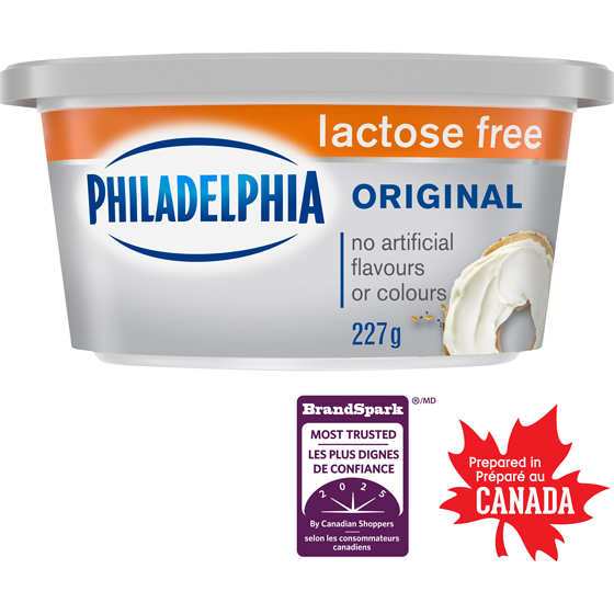 Philadelphia Fromage à la crème original, sans lactose, pot 227 g, 3,08 $/100g
